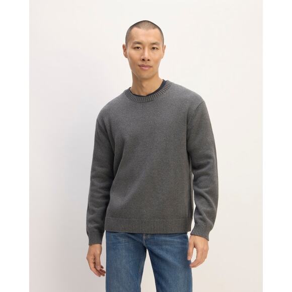 NWT Everlane The Heritage Cotton Crew in Charcoal Heather size Medium - Picture 1 of 8